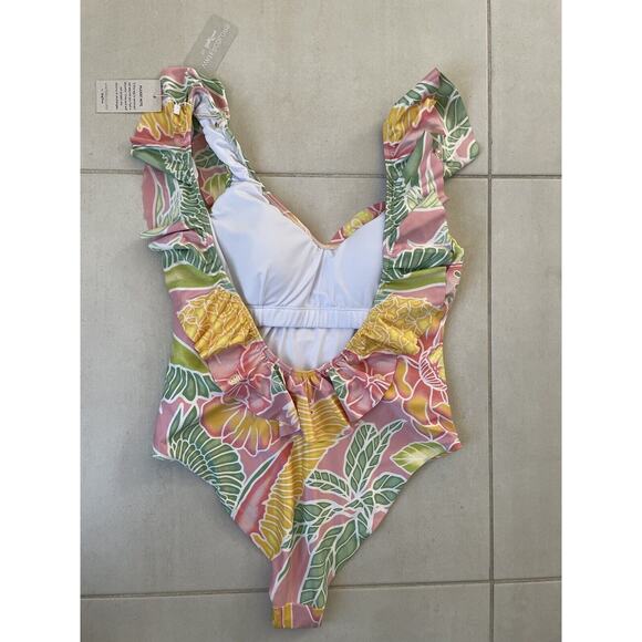 Kenny Flowers Swim One Piece Swimsuit Ruffled Ruched The Bahamas - Picture 6 of 11